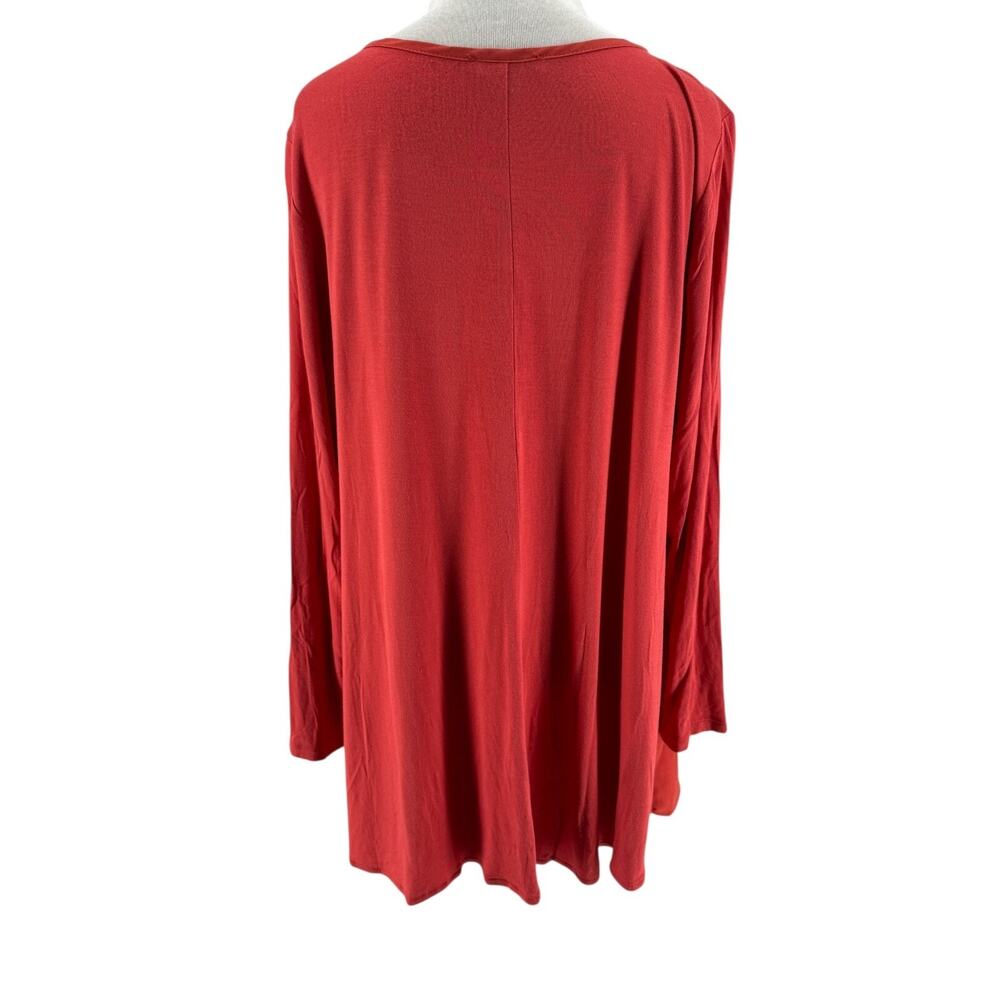 Lane Bryant Women's‎ Coral Long Sleeve V-Neck Blouse Size 14 - Picture 3 of 5